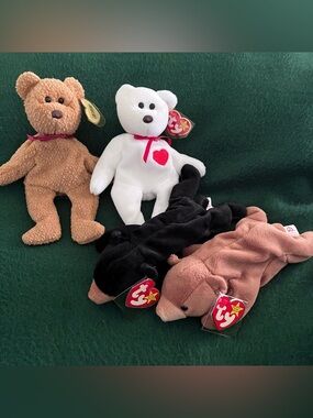 1993 Ty Beanie Babies 4 Bears NWT